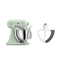 키친에이드 KSM150PSPT Artisan Series 5-Qt. 스탠드 믹서 Pouring Shield - Pistachio and KFE5T Flex Edge Beater f