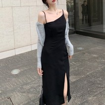 스판 롱 원피스 나시 뷔스티에 슬리브리스 여름 여성