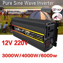 순수 사인파 전원 인버터 전압 변압기 디지털 디스플레이 자동차 홈 야외 DC12V AC 220V 변환기 전원 인버, 03 4000W