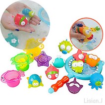 리시안제이 바다 친구들 아기 목욕 놀이 장난감 14피스 아기 물놀이 장난감 10개월 아기 선물