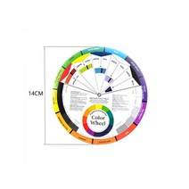 컬러가이드 rgb색상표 색상환 cmyk 색상표 색깔표 컬러칩 12 색 종이 카드 휠 3 계층 디자인 믹스 가이드 라운드 중앙 원 손톱 마이크로 블레이드 문신 메이크업컬러리스트, 14cm 작은