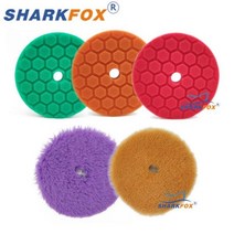 자동차 스폰지 울 폴리싱 패 세트 DA RO GA 버퍼 폴리셔 버핑 왁싱 5 인치 125mm 6 150mm, [01] Mixed 5pcs, [02] 6 Inch (125mm)