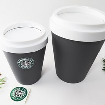 스타벅스 휴지통 사무실 쓰레기통 사무용 인테리어 원형 사각 5L 9L, 사슴 휴지통, 블랙