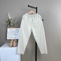 간절기ver. 라인 포인트 코튼 밴딩 배기팬츠 5color