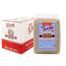 밥스 레드밀 롤드 오트 홀 그레인 907g x4팩 (NON-GMO 글루텐프리) 오트밀 귀리 Quick Cooking Rolled Oats, 4팩