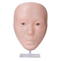 투명스모그라이딩마스크 눈썹 문신 연습 메이크업 보드 훈련 피부 실리콘 뷰티 아카데미 풀 페이스 입술 코 속눈썹 재사용 가능한 패드, 라이트 그린