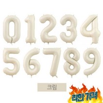 숫자 은박 파티룸 신년 송년회 생일파티, 크림, 4