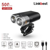 자전거 라이트 전조등 후미등 linkbest usb 충전식 빛 3000mah 전면 usb 손전등 강력한 램프 led, lf-05a