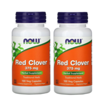 [1+1] NOW Foods 나우푸드 레드 클로버 375mg 100정 베지캡슐 Red Clover Trifolium pratense 2개, 100개