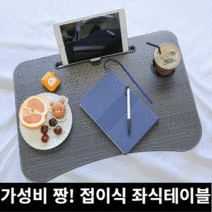 미라클다인 접이식 베드 테이블 트레이 좌식 사각 이동식용 컵홀더 다이소 침대 책상, 블랙