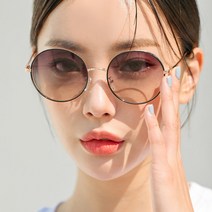 헤링본 동글이 금테 선글라스 라운드 썬 패션 투톤 원형 미러 EF306