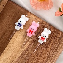하피블리 생일초 케이크초 [당일배송], 02. 토끼초 1P, 화이트(블루리본), 단품
