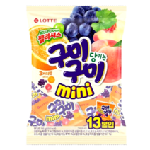 롯데 젤리셔스 구미 당기는 구미 미니 세가지 맛 195g 1개, 상세페이지 참조