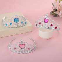 루비 공주 목걸이 왕관 반지 귀걸이 세트 인싸템 파티용품, 5종 핑크