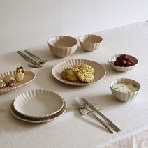 에라토 10 우아한 일상 쉘 2인 14P 신혼 그릇 세트, 샌드베이지