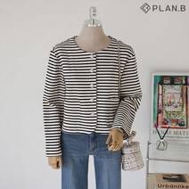 플랜비 스트라이프 은장 버튼 R 자켓 P2303JK037A