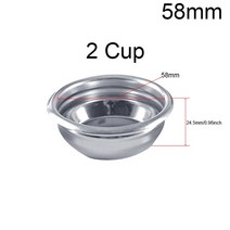 커피필터 핸드드립 여과지51/53/58mm 1/2/4 컵 및 블라인드 보울 필터 교체 커피 바텀리스 포타필터 부품, 06 58mm 2 Cup