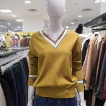 블루페페 NC14 컬러블록 브이넥 니트탑 P21KSK708