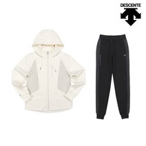 데상트 여성 리르(LIR) 기모 후드형 트레이닝 후드집업 세트(기모) SM322YFT92_YCRM