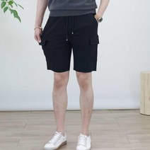 로코비전 남성 인절미 스판 카고 반바지 빅사이즈 커플 5부 밴딩 팬츠