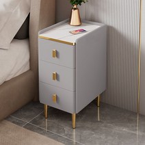 무선충전 침대협탁 사이드테이블 침실협탁 블루투스 스피커, 그레이3단+무선충전