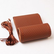 자동차 스티어링 휠 커버 부드러운 질감 바늘 및 실이 있는 인조 가죽 스타일링