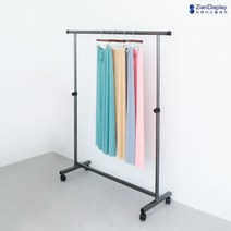 지엔 이동식 행거 철제 스탠드 옷걸이 강철 일자, 실버, 4. 철제 3색 행거