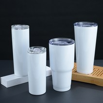 크로스보더 20oz 핫 승화 텀블러 레인보우 페인트 열전사 코팅 진공 스텐 스트레이트 컵, 흰색, 20oz 스트레이트 컵
