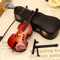 미니베이스 모델 수제 생일 선물 인형 악기 모형 더블베이스-58496, 07. 25cm [모조 가죽 상자