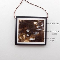 비즈공예 원석 준보석 천연석 펜던트 비드 34x31x5mm 14g 패션 핸드메이드 주얼리 목걸이 액세서리, 한개옵션0