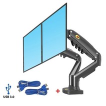 NB F160 가스 스프링 데스크탑 17 -27 듀얼 모니터 홀더 암 USB3.0 장착 브래킷로드 각 2-9 kg, CHINA_with TWO USB3.0