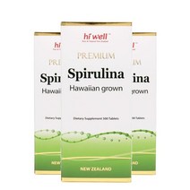 뉴질랜드 하이웰 프리미엄 하와이안 스피루리나 500mg 500정 3팩 HiWell Spirulina Hawaiian