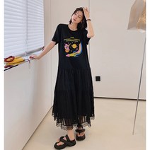패션라인 PR7767_키코 원피스/프릴/쉬폰/롱원피스/빅사이즈