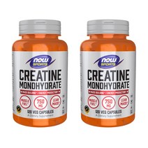 [1+1] NOW Foods 나우푸드 스포츠 크레아틴 모노 하이드레이트 750mg 120정 베지캡슐 일수화물 파우더 분말 가루 2개