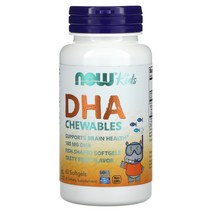 나우푸드 어린이용 츄어블 DHA 맛있는 과일 맛 60정