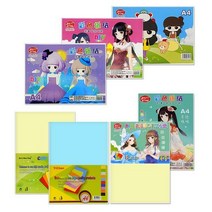 A4색상지, 4.A4색상지4 [100] 96장(8색혼합) 겉면 디자인(3종)랜덤