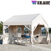 WINAIR 국내 당일발송 프리미엄 쉘터 천막 지붕+프레임+바람막이(민자/투명) 행사용 주차 몽골 창고 그늘막텐트, A세트(지붕+프레임), 그린