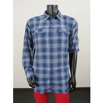 남성 1X XL 2X XXL 3X XXXL Columbia Kestrel 트레일 하이킹 긴팔 셔츠 - 블루
