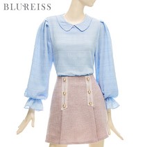 [블루레이스] 플랫카라퍼프소매블라우스_BKS1BL5350