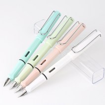 버터필감 마카롱 만년필 저가 입문 선물, 투명 하드 케이스, 블루, EF