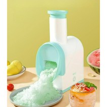 슬러시 기계 눈꽃 빙수기 우유 빙수 팥빙수 메이커 빙삭기 슬러쉬 가정용, USB충전방식-그린