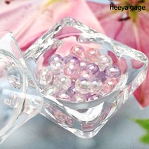 히야가게 오로라 비즈 6mm 3종, 퍼플 100개