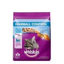 위스카스 닭고기 오션피쉬 참치 헤어볼 구운 고등어 오션피쉬와 우유 고양이 사료, 3kg, 헤어볼 닭고기와 참치