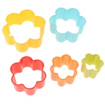 Zeyuan 5Pcs 쿠키와 비스킷 커터 모듬 크기 밝은 색상, 꽃