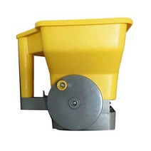 수동 살포기 텃밭 농사용 원예 비료 종자 씨 뿌리기, 옐로우 그레이