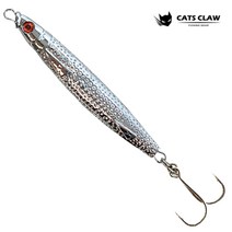 대삼치 농어 방어 부시리 갈치 지깅 낚시 크롬 멸치 메탈 지그 루어 30g 38g 50g 60g 80g 100g, 멸치 메탈지그(트레블훅) 60g, 1개