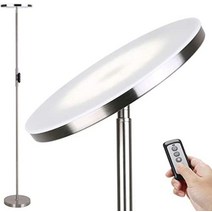 거실 장스탠드 북유럽스타일 미국 플로어 램프 30w2400lm 스카이 led 현대 횃불 3 색 온도 슈퍼 밝은 플로어 램프 - 원격 앰프가 있는 키 큰 스탠딩 폴 라이트 거실, 솔질된 니켈
