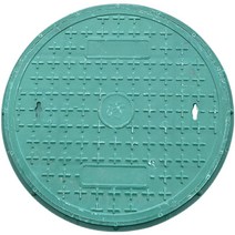 원형 맨홀 정화조 뚜껑 개구부 덮개 하수구 철판 수로, 라운드 300x30mm(회색/녹색 선택)