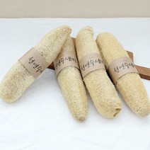 장수 천연 수세미 4개세트+스텐병솔집게1개 친환경 제로웨이스트, 장수천연수세미프리미엄4개+스텐병솔집개1개