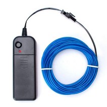밝은 Flexible Neon Light Glow EL Wire Rope Cable LED Lights For Christmas Dance Rave Decoration S호미s C, [03] 5  meters, [05] Battery box blue